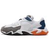 Storm Origin Fabric Two-Layer Cowhide Synthetic Leather Sports Round Toe Low-Top Lifestyle Casual Shoes Unisex Sneakers White Gray Blue 369770-10