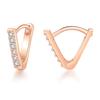 Orecchini Classici Brillanti in Zirconia Cubica da Donna Colore Oro Rosa Carini Mini Accessori per Orecchie Lobe Gioielli alla Moda E547