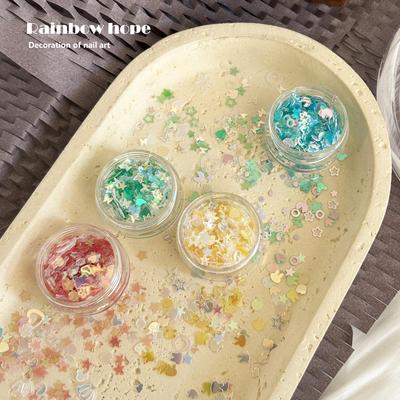 Japanese-Style Cute Mixed Color Nail Glitter Stickers for DIY Nail Art