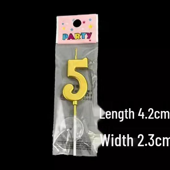 Gold Long Number Birthday Cake Candles - Boxed for Children's First Birthday