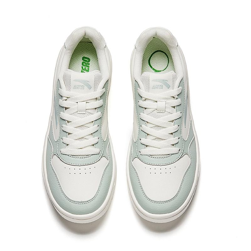 Anta Classic And Versatile Slip Resistant Abrasion Resistant Low top Skateboard Shoes Women's White Blue 922528001-4