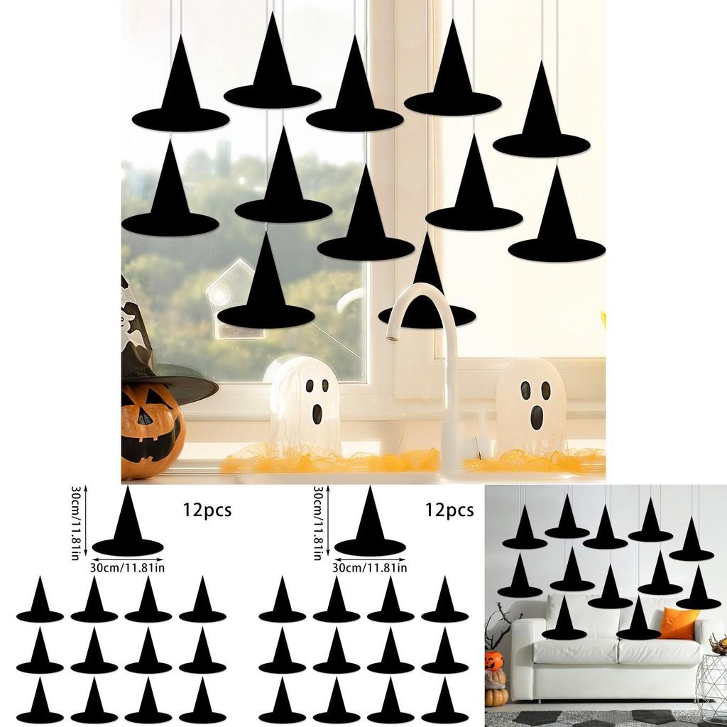 Halloween Witch Hat Paper Party Decor For Festive Scene Setting 12 Pack