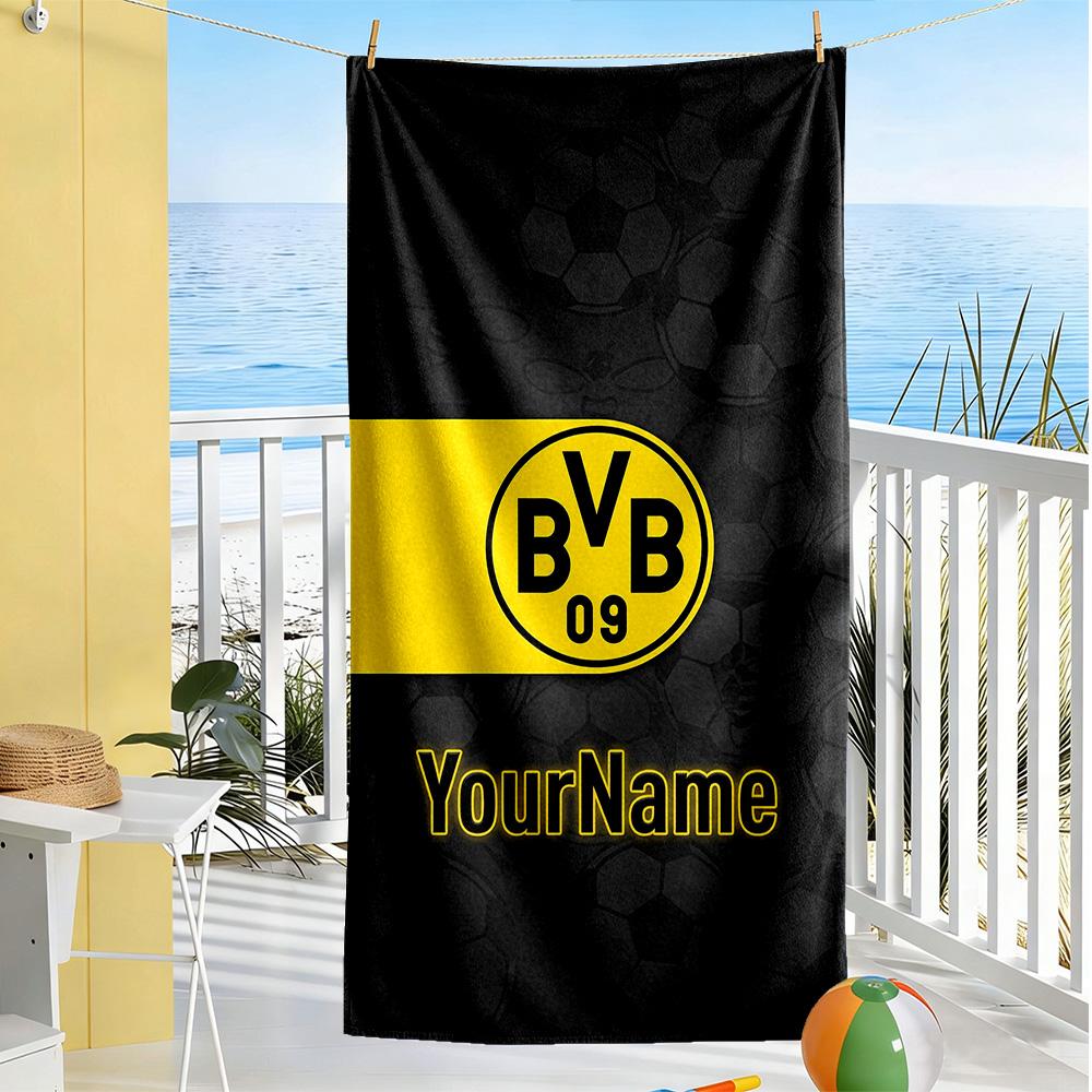 Borussia Dortmund Customizable Name Beach Towel Super Soft & Absorbent