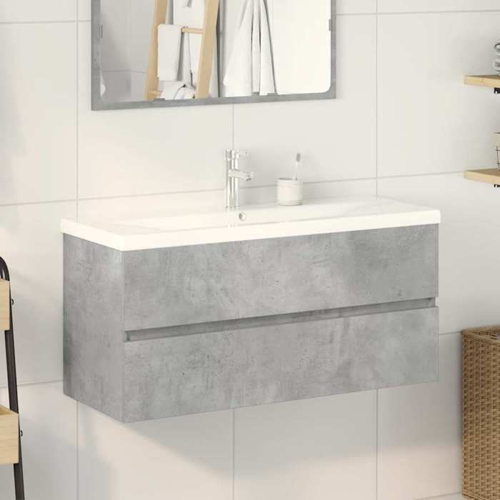VidaXL Bathroom Furniture Set 2 Pcs Concrete Grey 3324917