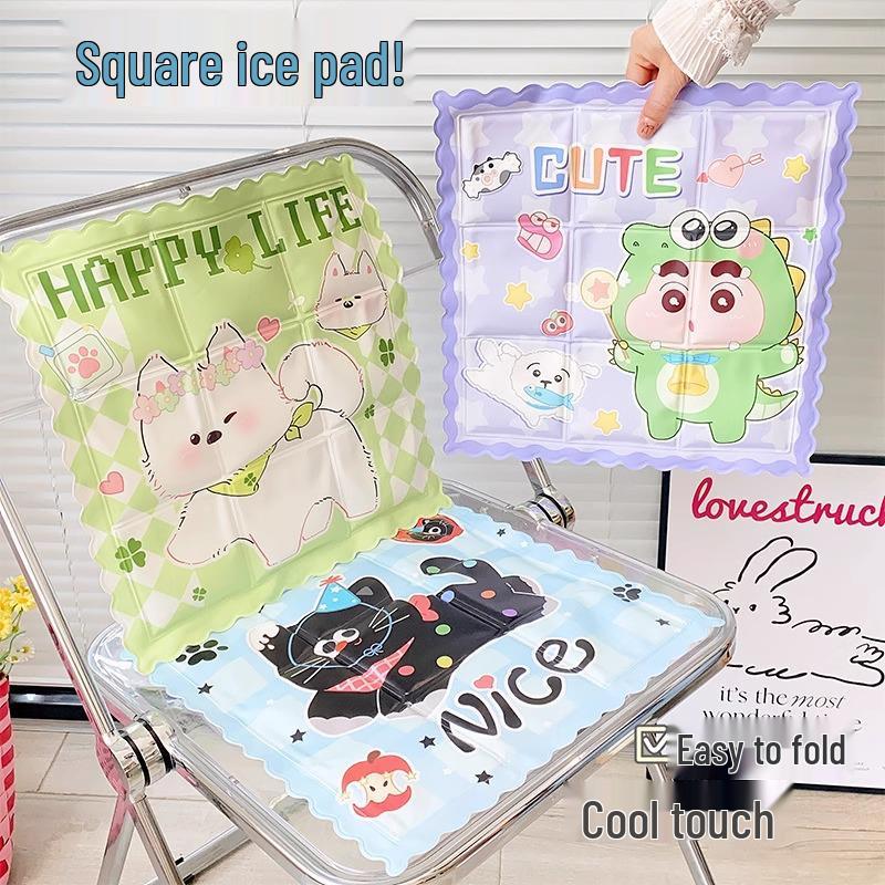 Summer Cooling Ice Seat Cushion for Students and Cars - Cartoon Design