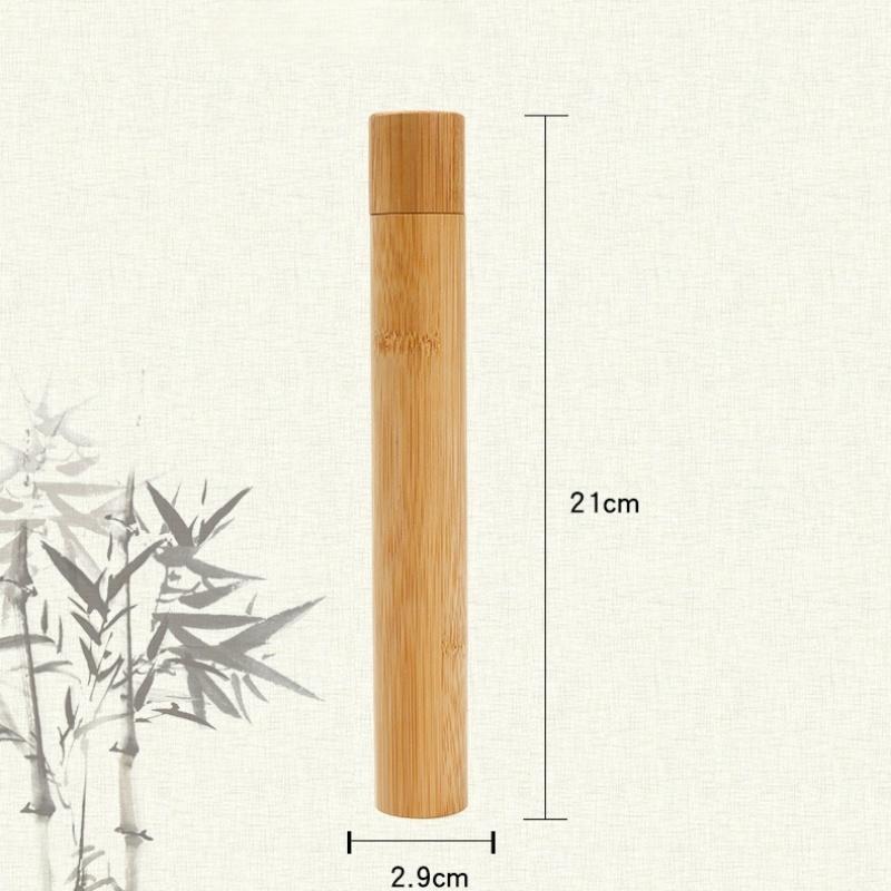 

21cm length Empty Bamboo Toothbrush Tube Eco-Friendly Toothbrush Case Oral Hygiene Travel Portable Tooth Brush Holder Box