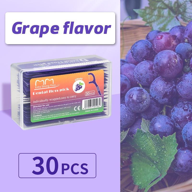Fruit-flavoured Individually Packaged 30 Ultra-fine Disposable Dental Floss Sticks