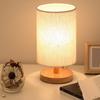 Bedside Table Lamp LED NightStand Light Fabric Shade Home Decor