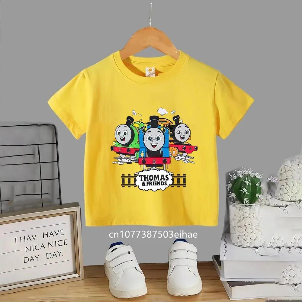 Thomas the Train Kids Short Sleeve T-shirt Summer Casual Breathable Comfortable Relaxed Design Top for Boys And Girls
