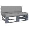Garden Sofa In Impregnated Pine Wood - VidaXL - Grey - Low Lounge - 2 People