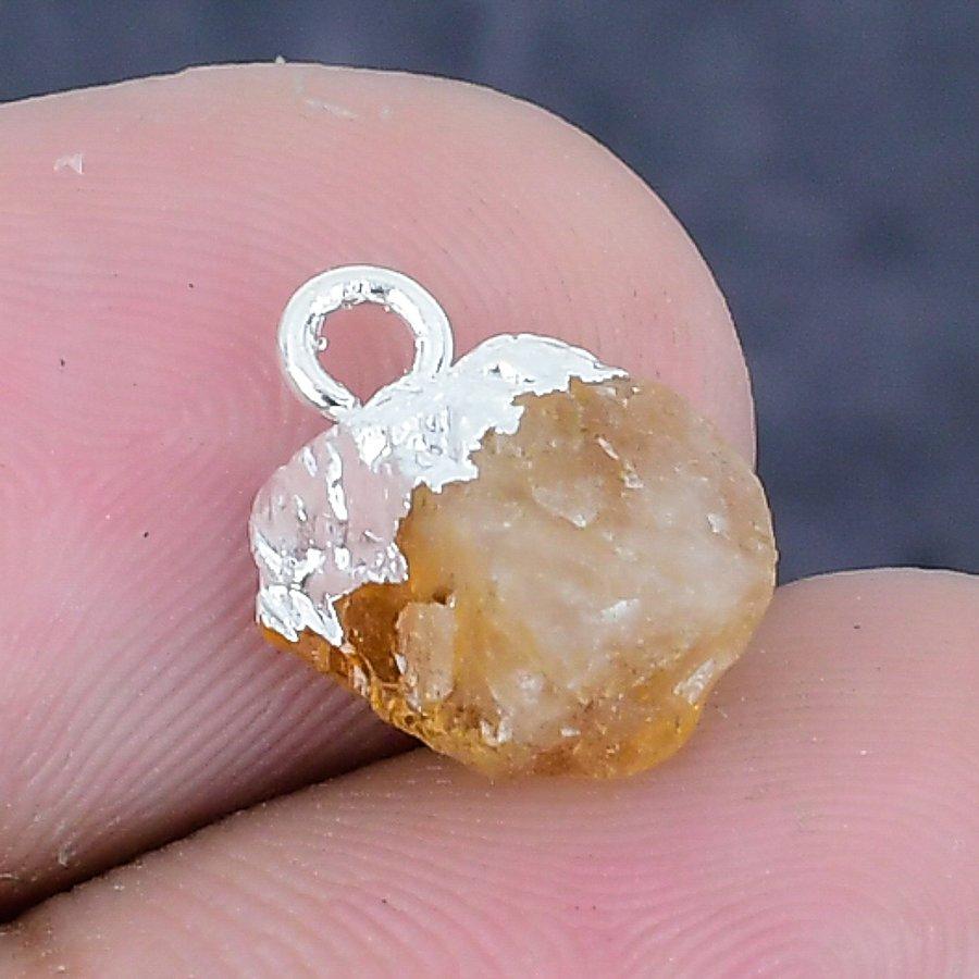 Natural Rose Quartz Rough 925 Sterling Silver Jewelry Pendant 0.59" s1I28