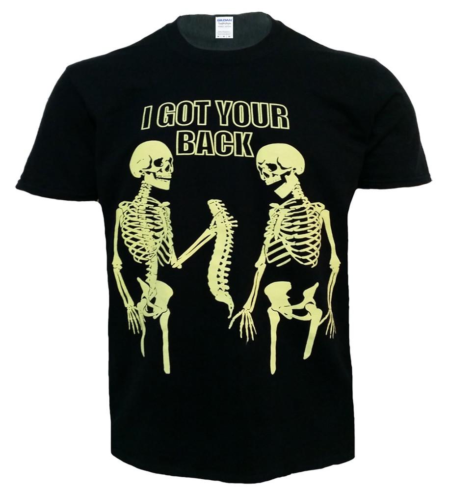 I GOT YOUR BACK T Shirt Biker Funny Rock Halloween Goth Skeleton Bone Top Tee Unisex T-Shirt S