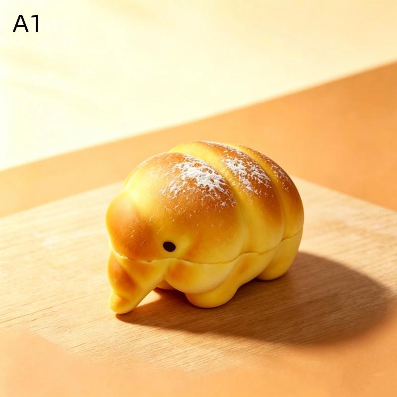 1Pcs Slow Rebound Realistic Cartoon Elephant Bread Squeeze Toy Soft Stress Relief Fidget Toy for Teens Adults Office Relaxing Kids Birthday Gift