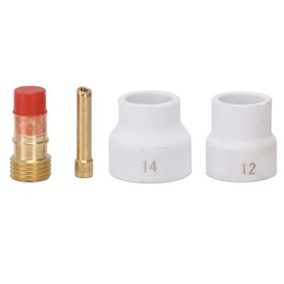 4Pcs TIG Gas Lens Kit White Ceramic Cup Short Bevel Electrode Holder Connector for WP 17 18 26