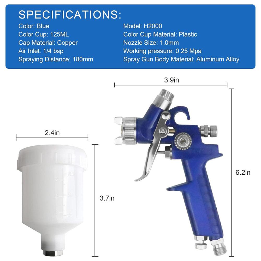 Professional 0.8/1.0mm Nozzle 125ml Mini Pneumatic Spray Gun For Car Painting Repair Pneumatic Spray gun Mini spray gun