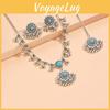 Ethnisch-fusionale Halskette und Ohrring-Set mit Quastenakzenten für Hochzeitsmode-Schmuck