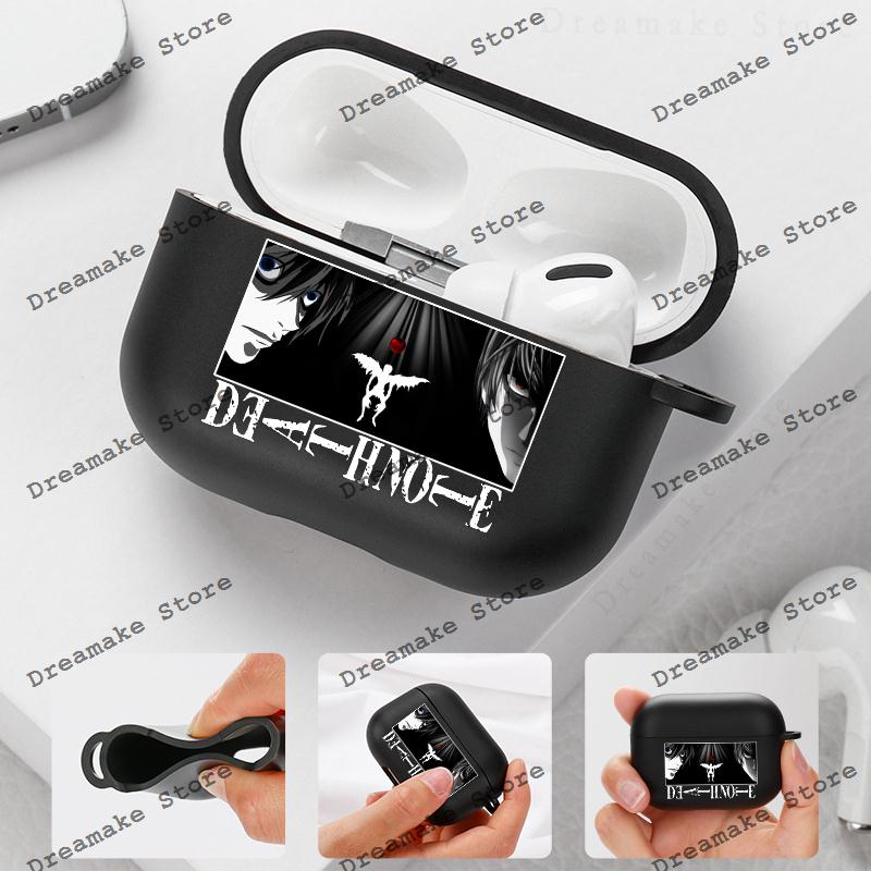Death Note AirPods-Hülle für Apple Airpods 1 2 3 Pro 2 Yagami Light Lawliet Ryuk Schutzhüllen Anime AirPods Pro 2-Hülle