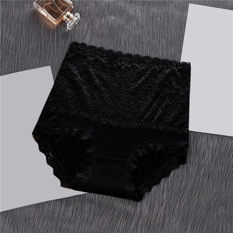

Женские трусы для коррекции фигуры, трусики с высокой талией, женские бесшовные трусы для живота, ягодиц, хлопковая промежность, кружевная отделка L чёрный