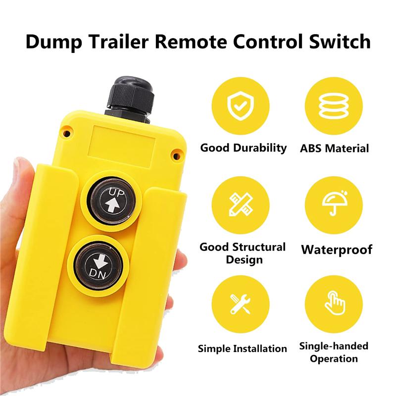 Dump Trailer Remote Control Switch 12V DC Up Down Control Switch Hydraulic Pump Power Acting Lift Unloading Truck XT