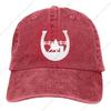 A-Hufeisenhut Gewaschener Denim Baseballkappe Verstellbar Rot Papa Trucker Hüte Sport für Männer Frauen
