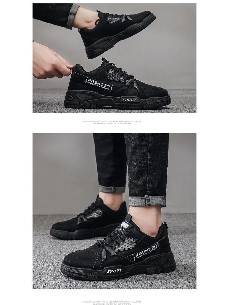 Men's Breathable, Versatile Work Shoes - Korean Style, Thick Sole for Construction & Sport