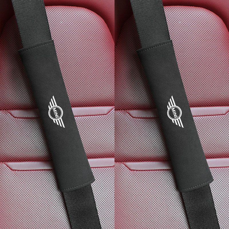 

Automobile Seat Belt Shoulder Protector Suede All Year Round for BMW Mini Cooperf54f55f56f60 [Black Model-2 Pieces]-Suede Shoulder Pads