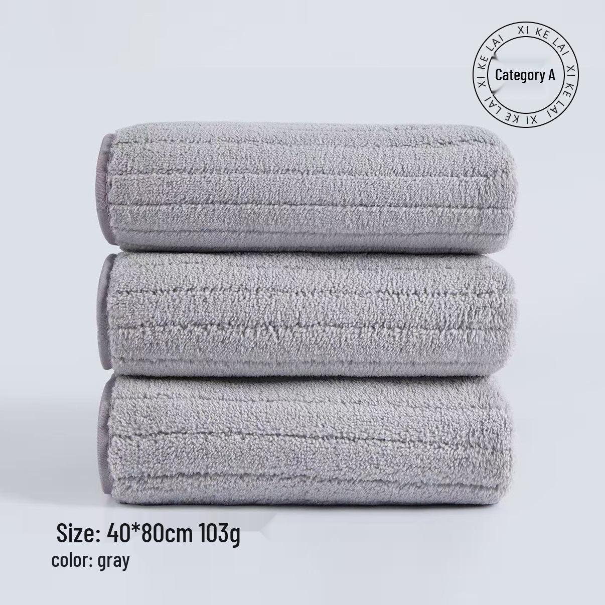 

Thick Coral Fleece Towel: Non-Shedding, Absorbent, Quick-Drying for Home, Dorm, Adults & Face Use 40cm*80cm серый