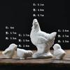 Cute Pure White Porcelain Chicken Figurines  Cute Animal Statue  Home Decoration  Bonsai Micro Landscape  Small Ornaments