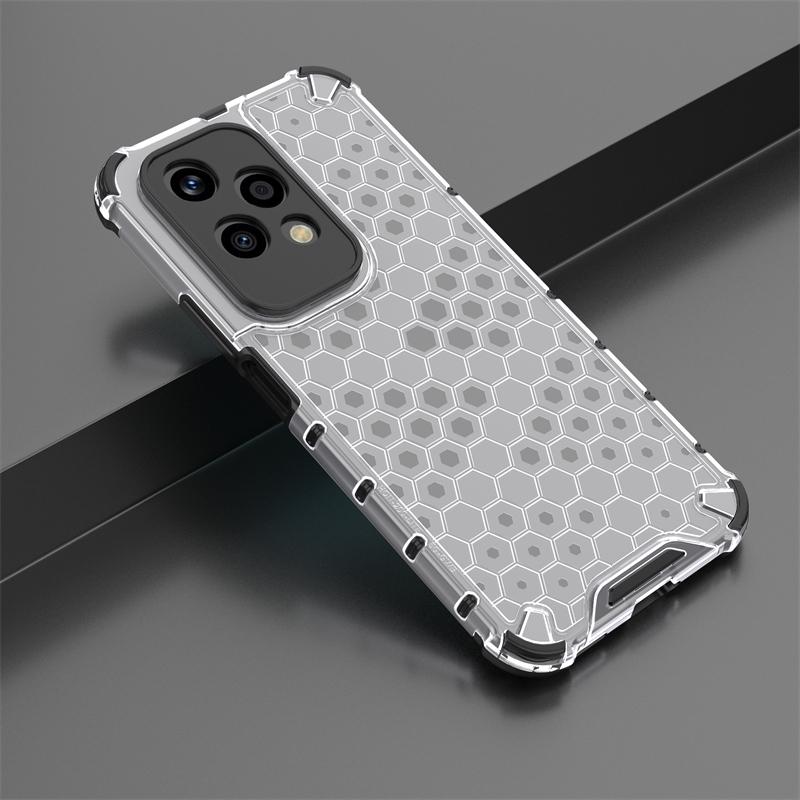 Shockproof Transparent Case For Honor 200 Lite Honeycomb Armor Back Case Honor 200 Lite Case Cover For Honor 200 Lite 6.7 Inch