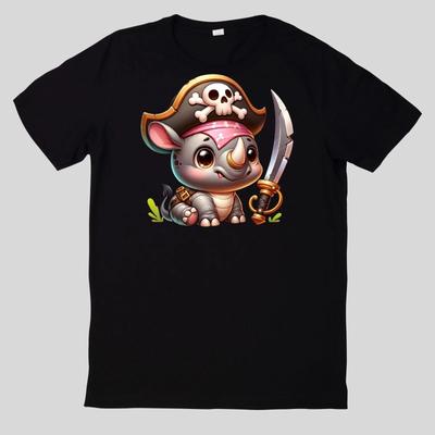 T-Shirt Cute Animal Pirates Cotton Fun Joyful Sayings Funny Cartoon