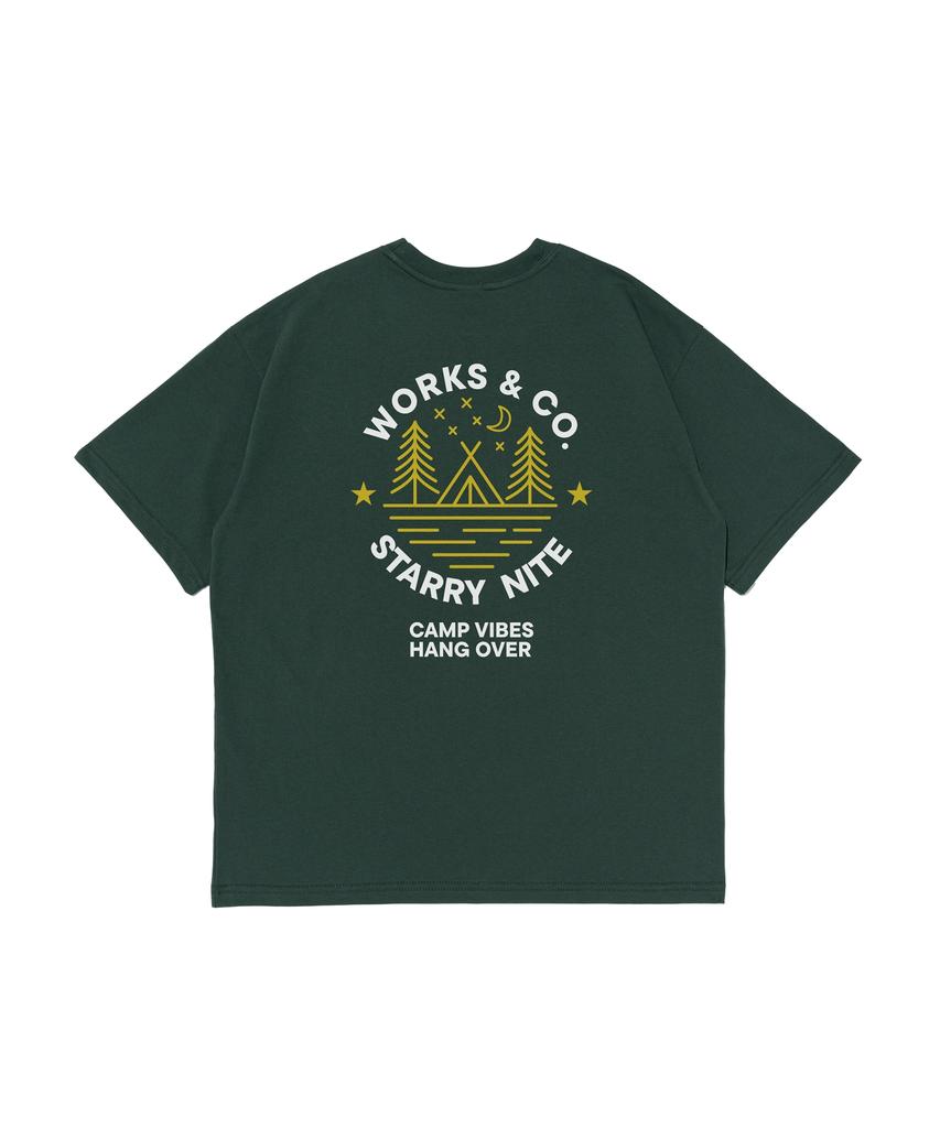 Wogseuaenko Star Night Short Sleeve T-Shirt (Green)