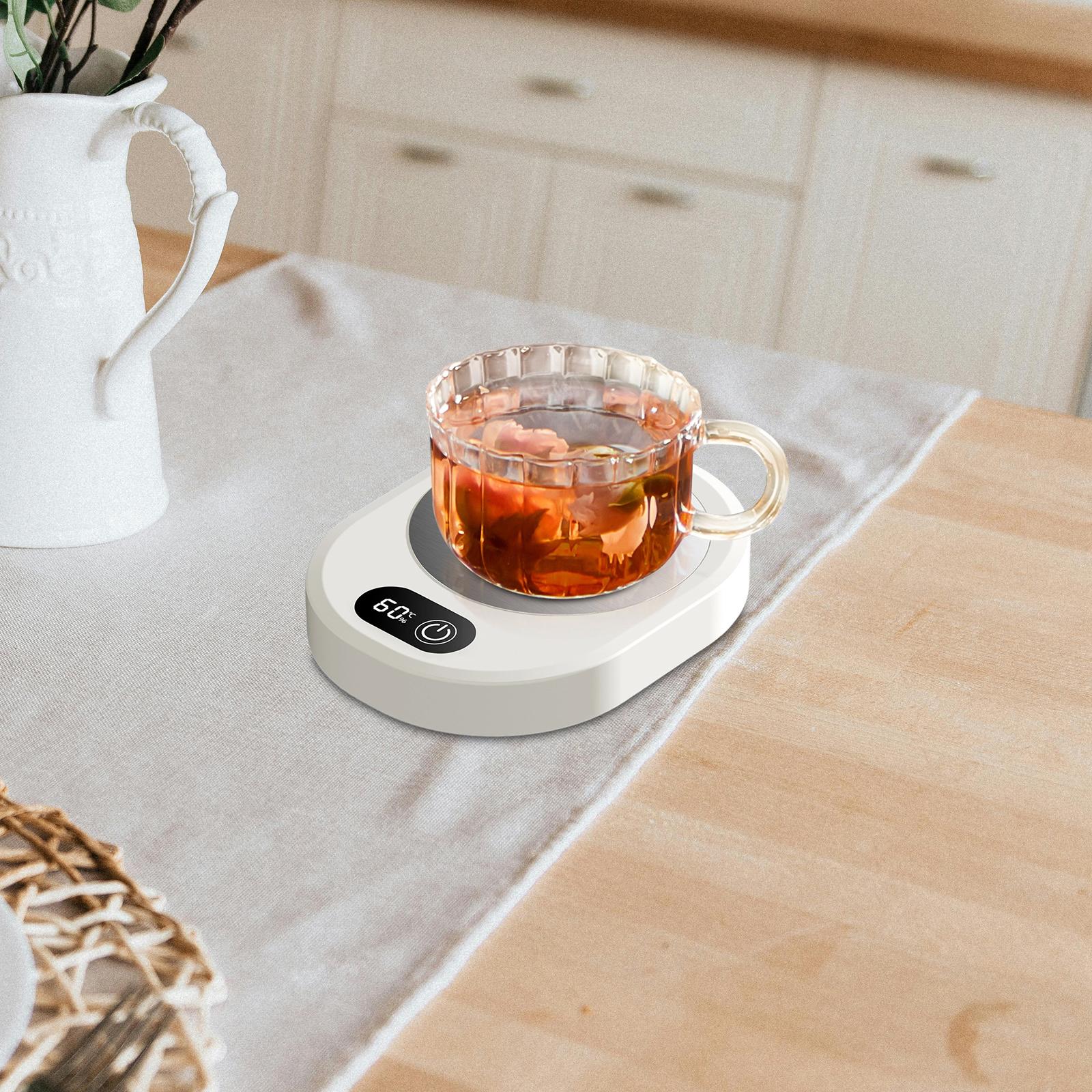 

Electric Mug Cup Warmer Plate for Coffee Lovers with Temperature Regulation for Home Office Tea Water Milk Heating белый