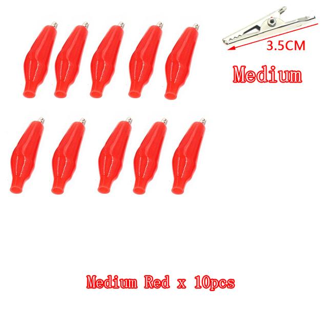 10pcs Metal Alligator Clip Crocodile Electrical Clamp Testing Probe Meter Black Red with Plastic Boot Car Auto Battery