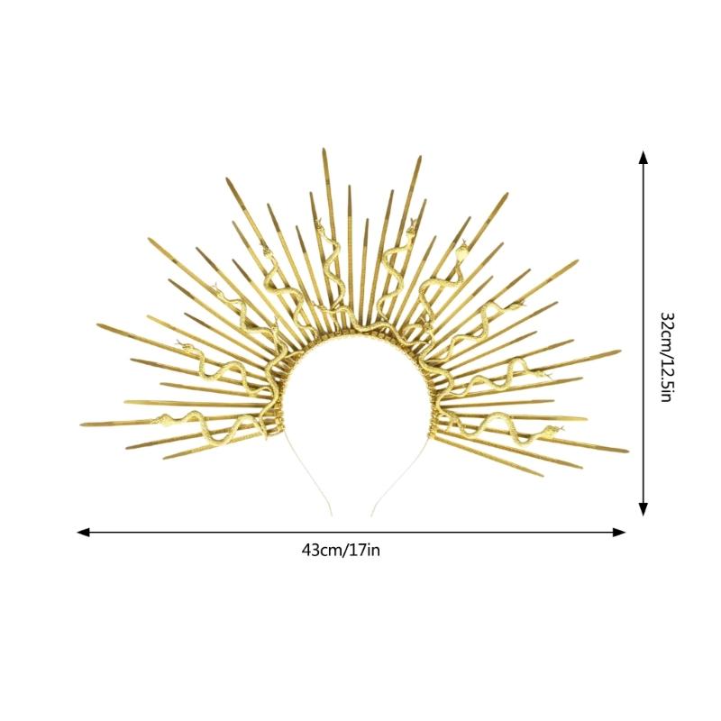 Punk Snake Headband Artistic Spiked Hair Hoop Gothic Rock Headwear for Cosplay Unisex Rock Spiked Headwear Accessory