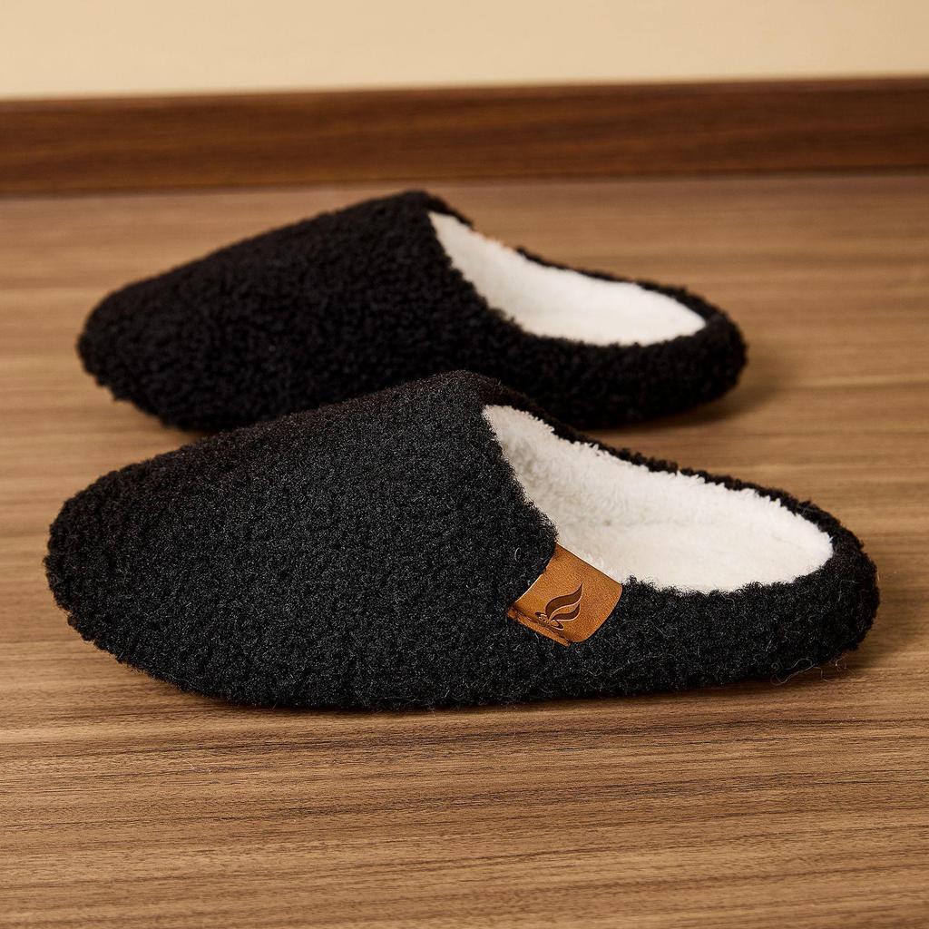 Cozy Non-Slip Fuzzy Indoor Slippers - Soft Sole, Warm Plush Cotton, Perfect for Autumn & Winter
