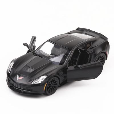 1:36 Chevrolet Corvette C7 Alloy Diecast Modely supersportovních modelů aut, simulační kovová karoserie vozidla se stahováním Dětské hračky