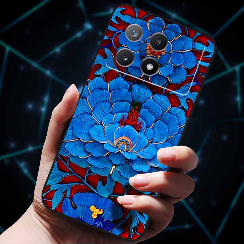 3D Flowers Emboss Fundas For Poco X6 Pro Case Soft Silicone Phone Case for Xiaomi Poco X6 Pro Poco X 6 Pro X6Pro Pocox6 Pro Bags