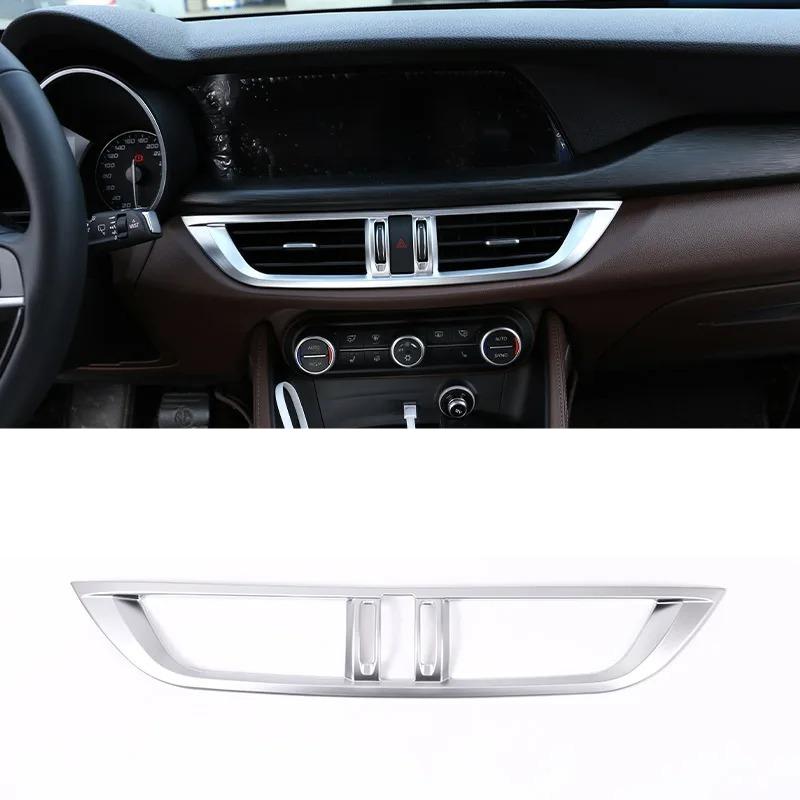 For Alfa Romeo Giulia Stelvio 2017- ABS Car Center Console Air Conditioning Vent Frame Cover Trim Interior Car Accessories