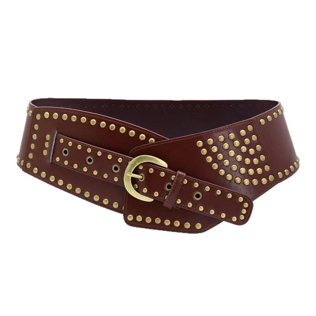 Rivet Vintage Belt Vintage Wide Belt Waist Seal Outside Spice Girl Wear Ladies Waist Seal