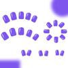 24 Pcs Solid Color False Nail Reusable Artificial Nail Glossy Full Cover Stick On Nail Short Square Press On Nail