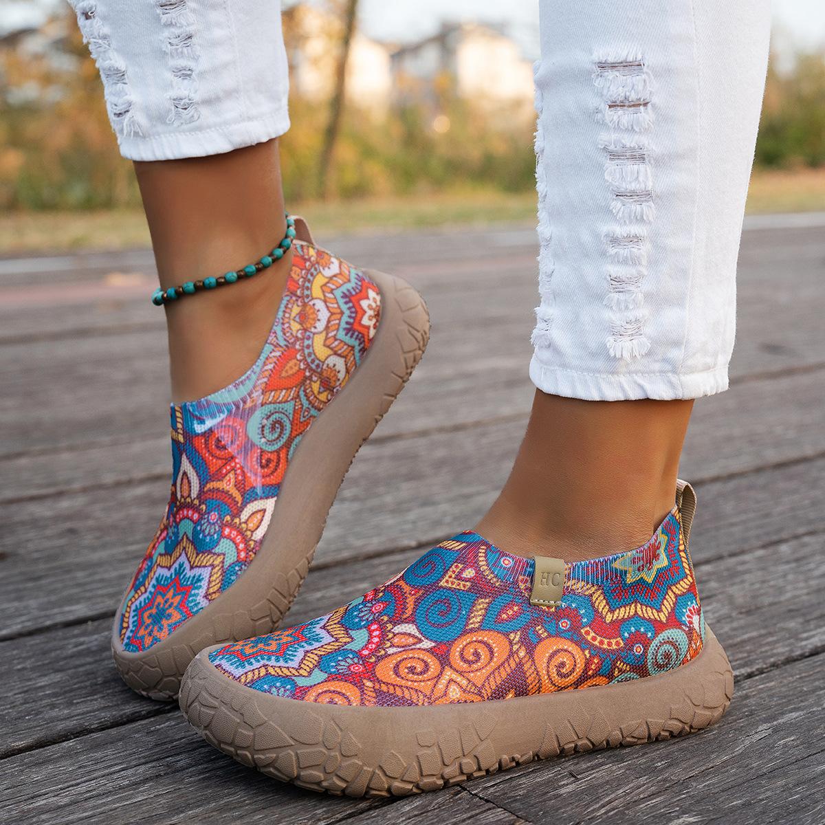 New Flat-Soled Slippers Shoes Women S Breathable Non-Slip Soft-Soled One-Pedal Lazy Shoes 36