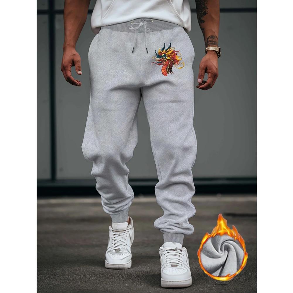 Mens Print Lounge Pants Winter Male Fashion Streetwear Casual Comfort Fitness Sporty Sweatpants