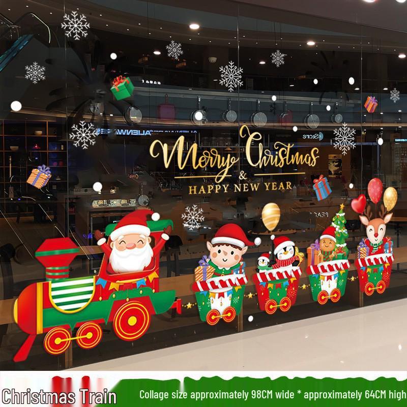 Santa Claus Christmas Window Cling Stickers for Tree and Scene Decoration