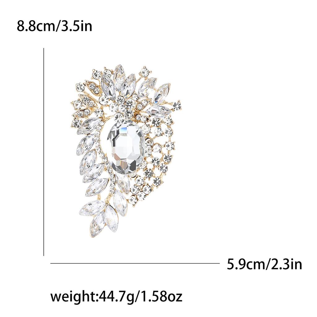 Elegant Crystal Alloy Brooch for Women's Suit