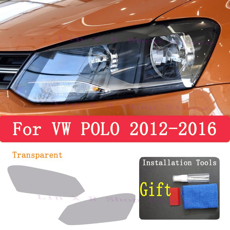 For Volkswagen VW POLO 2015 Car Exterior Headlight Anti-scratch Front Lamp Tint TPU Protective Film Cover Accessories Sticker