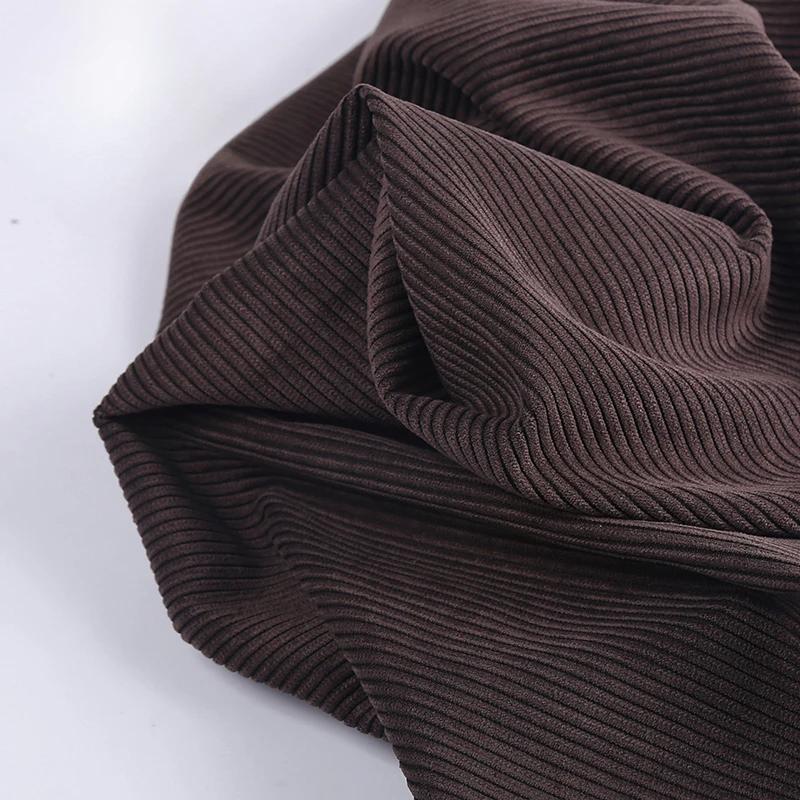 8 Strips Polyester Sand Wash Cotton Corduroy Cloth Non-elastic Cotton Fabric for Men and Women Coat Cloth Head