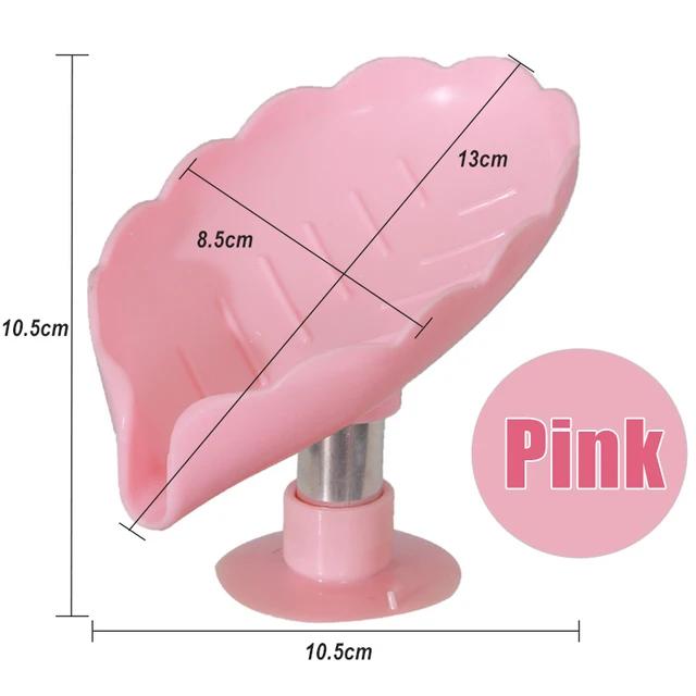 New Leaf Shape Soap Box Drain Soap Holder Bathroom Accessories Suction Cup Soap Dish Tray Soap Dish for Bathroom Soap Container