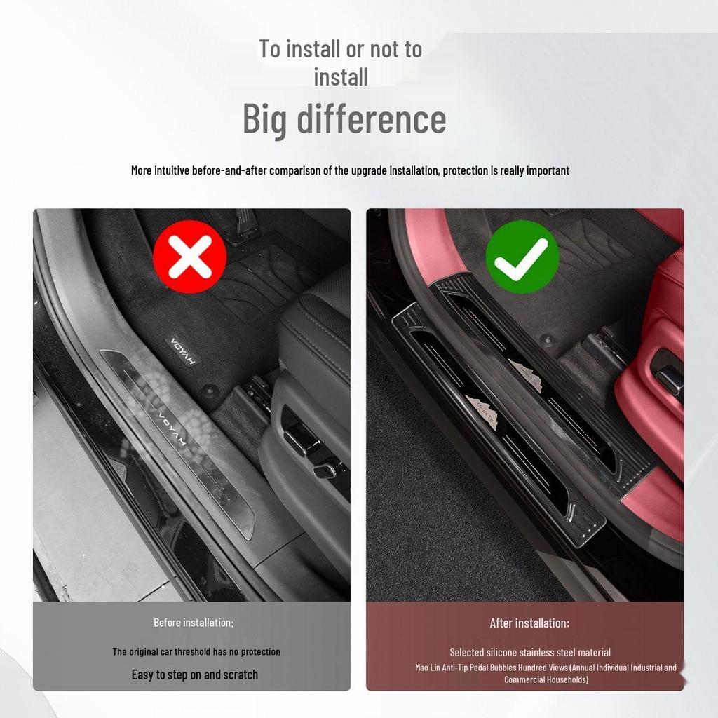Applicable for Lantu Taishan Car Door Sill Protector Pedal Guard Interior Decoration Accessory.