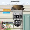 Dual Lens Three Screens WIFI Solar Camera 12MP 10X Zoom CCTV Outdoor Automatic Tracking Humanoid Detection Support PTZ IP66 Cam