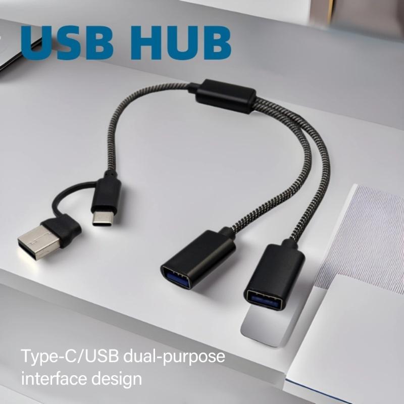 USB Type C Port To 2/3 USB2.0 Splitter Simultaneous Charging And 480Mbps Data Sync For Electronics